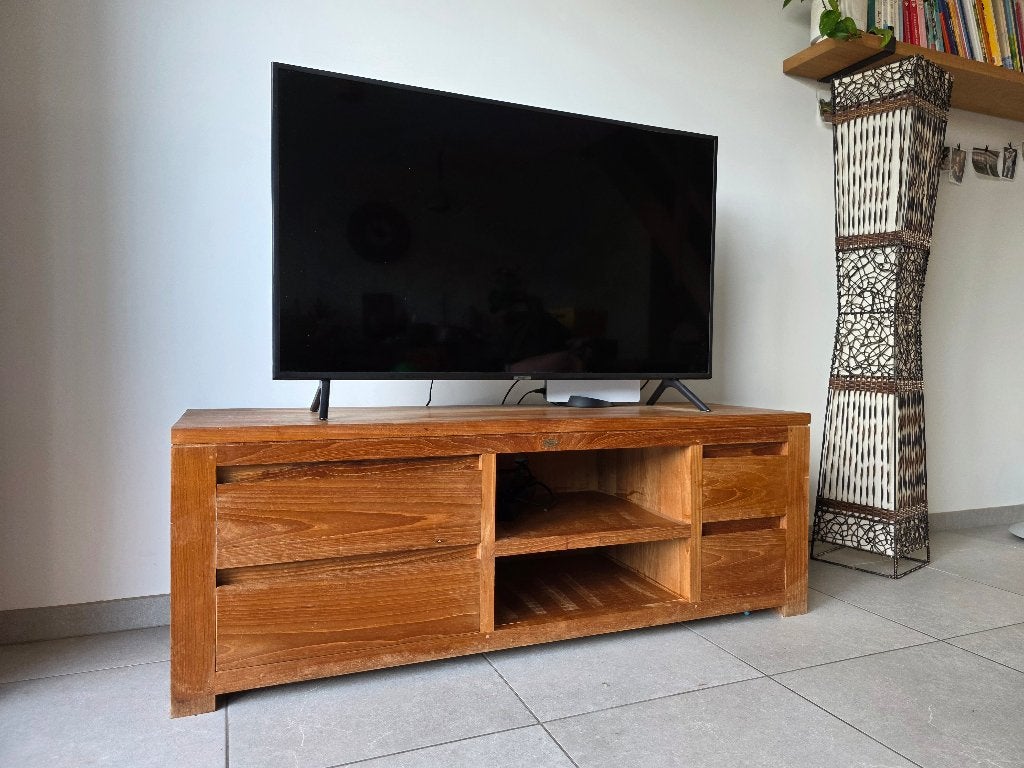 Tv meubel, Huis en Inrichting, Ophalen, Gebruikt, 100 tot 150 cm, Teakhout