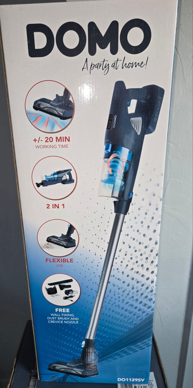 Aspirateur Balai Domo 2 en 1 sur batterie DO1129SV Neuf emba, Enlèvement, Aspirateur balai