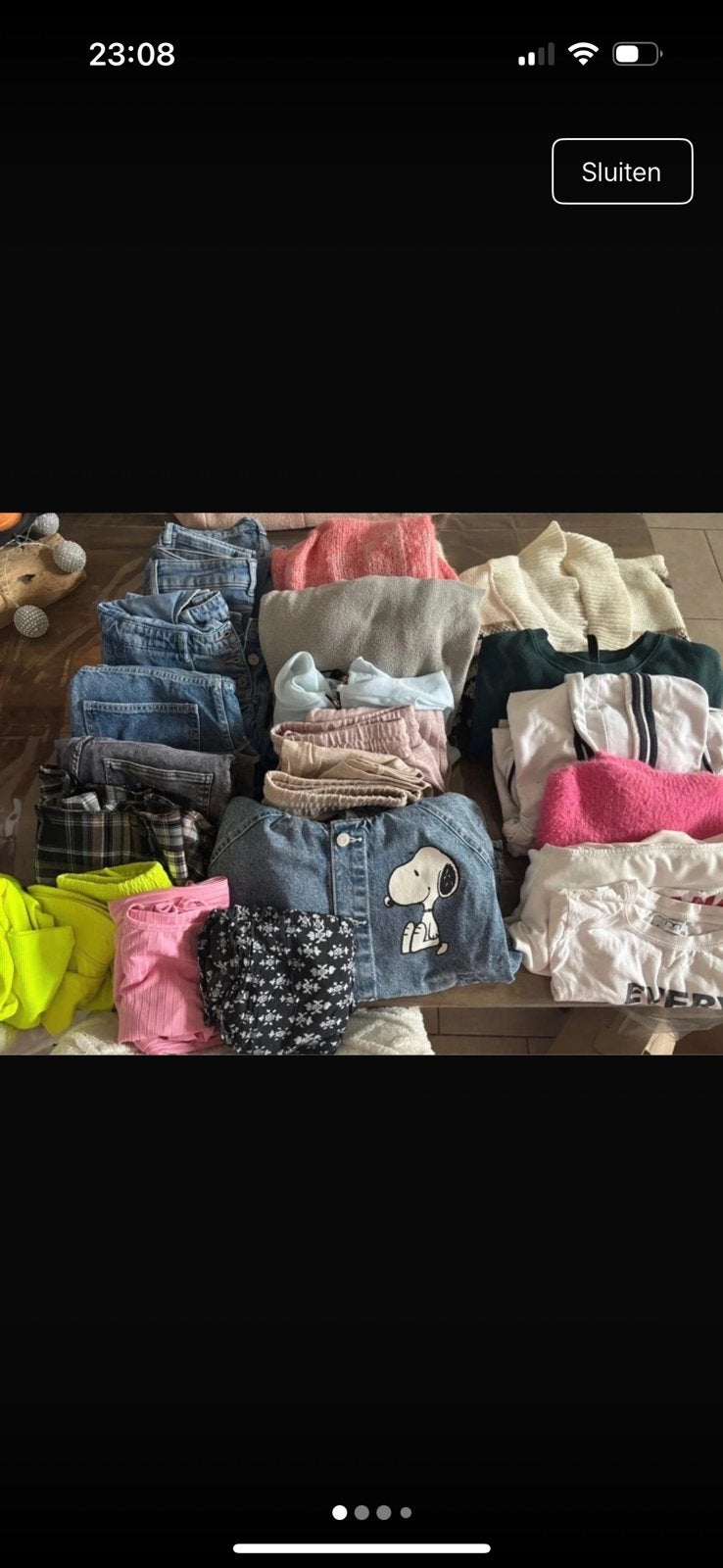 Groote doos met kleding maat s/m laatste kleding foto is xs, Ophalen, Zo goed als nieuw
