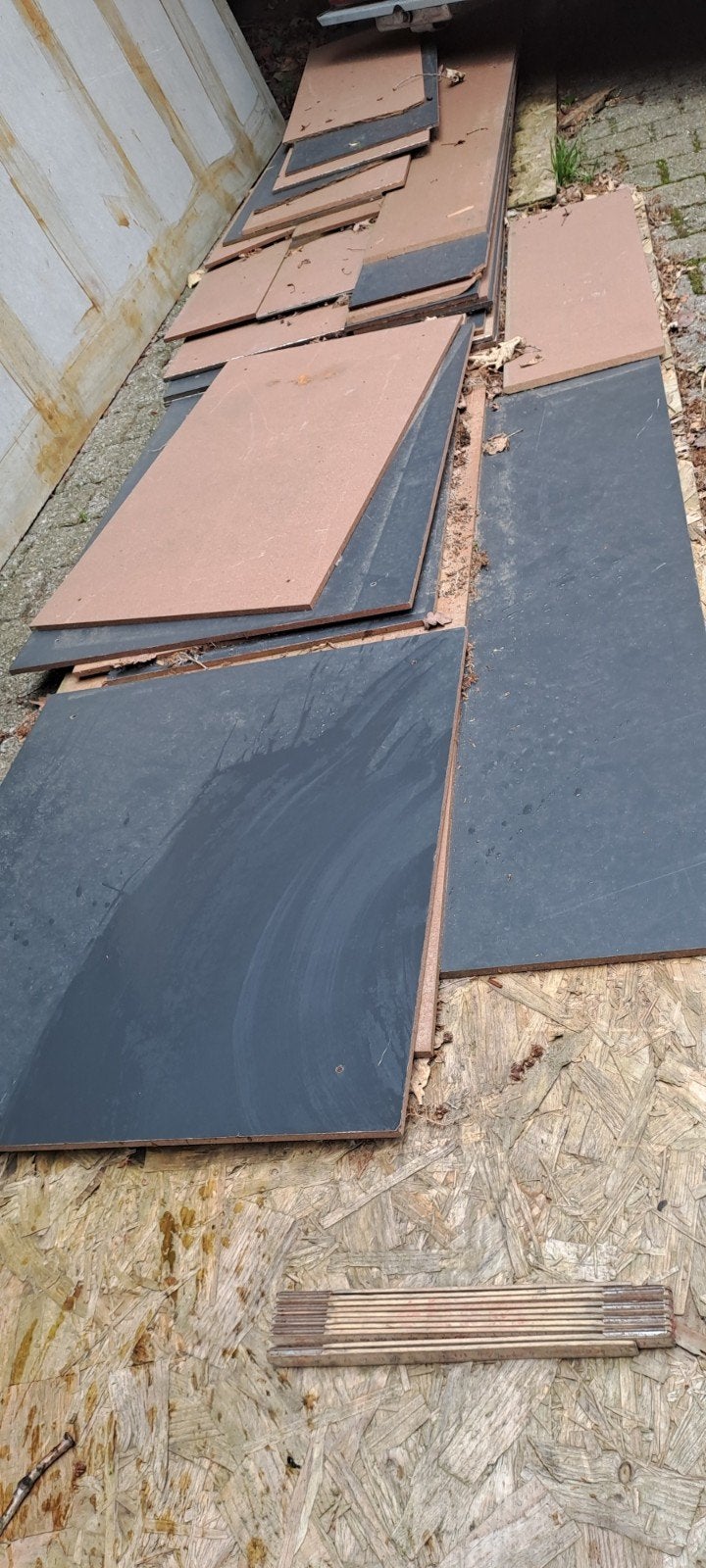 Diverse platen Rockpanel (zoals Traspa) gemiddeld 3 m lang., Bricolage & Construction, Plaques & Panneaux, Enlèvement
