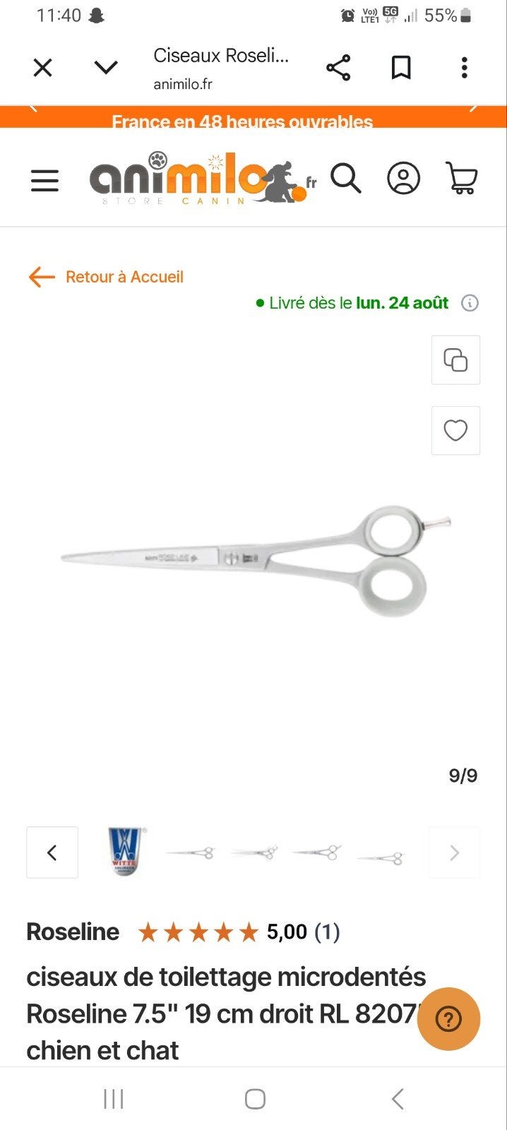 ciseau roseline line 19cm réf 82075, Enlèvement ou Envoi, Neuf