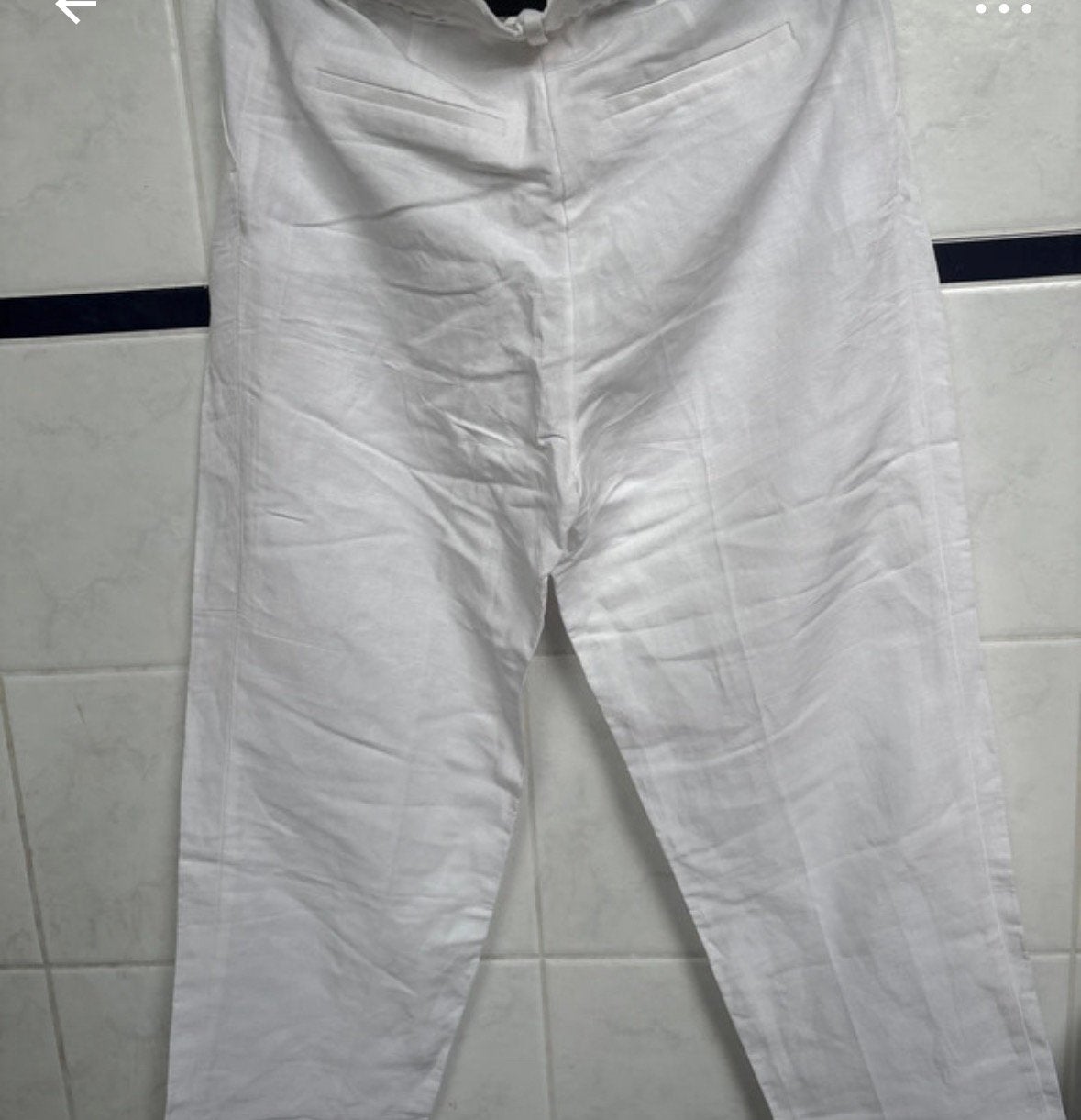 Pantalon blanc en lin, Neuf, Taille 38/40 (M), Enlèvement ou Envoi, Longs