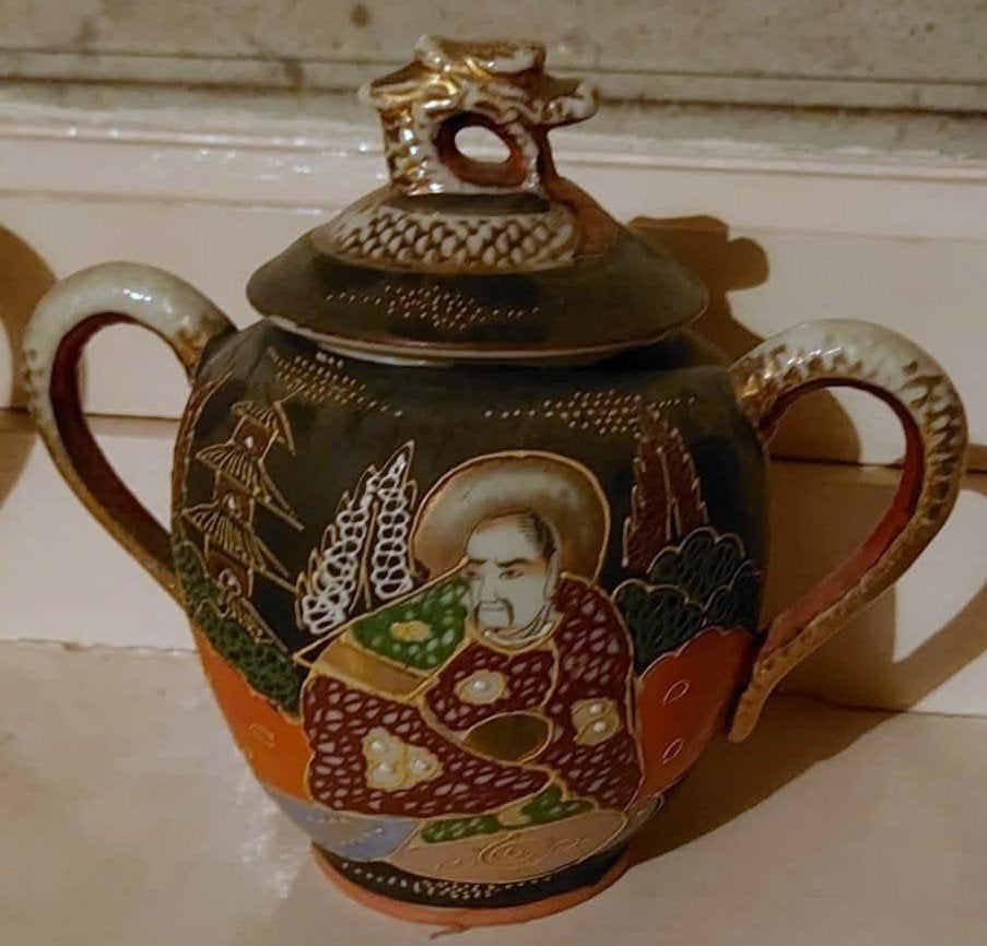 antieke Japanse Satsuma suikerpot en theepot, Ophalen