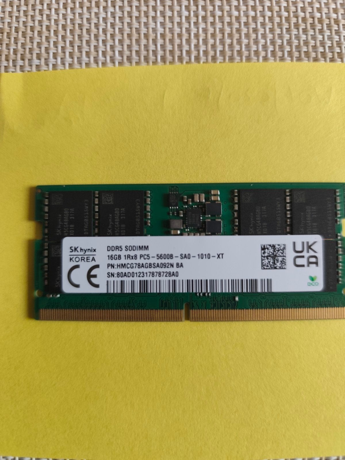 16Gb sodim ddr5, Computers en Software, RAM geheugen, Ophalen, Zo goed als nieuw, DDR5, Laptop