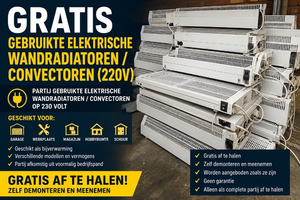 GRATIS – 20+ elektrische convectoren / wandkachels 230 Volt, Ophalen, Gebruikt