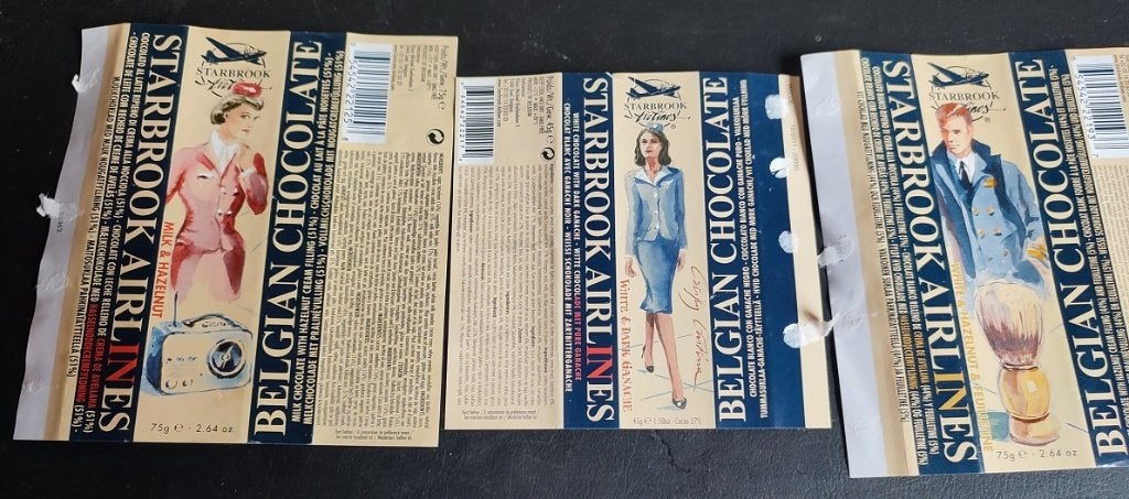 Étiquette en chocolat, vêtements d'aviation, Enlèvement ou Envoi, Neuf, Autres types