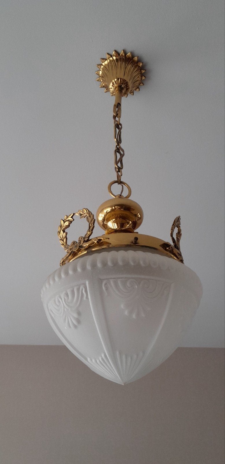 antiek koper luster, Ophalen