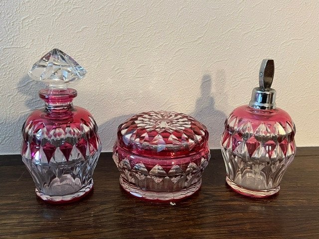 Val Saint Lambert, Ensemble de toilette en cristal, Antiquités & Art, Enlèvement