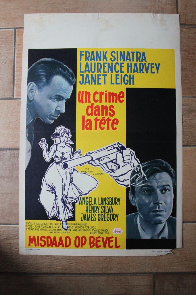 filmaffiche Frank Sinatra Manchurian Candidate filmposter, Ophalen of Verzenden, A1 t/m A3, Film en Tv, Rechthoekig Staand