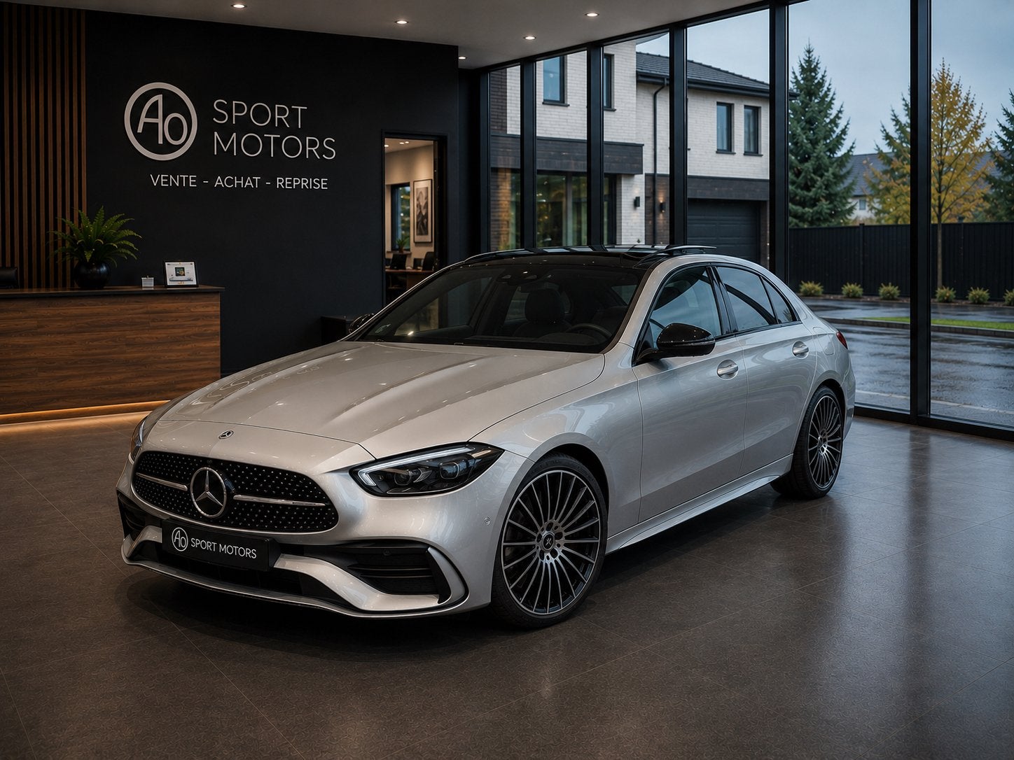MERCEDES-BENZ C 180 AMG LINE – FULL OPTIONS 45.000Km 2022, Autos, Mercedes-Benz, Cuir, Argent ou Gris, Achat, Euro 6