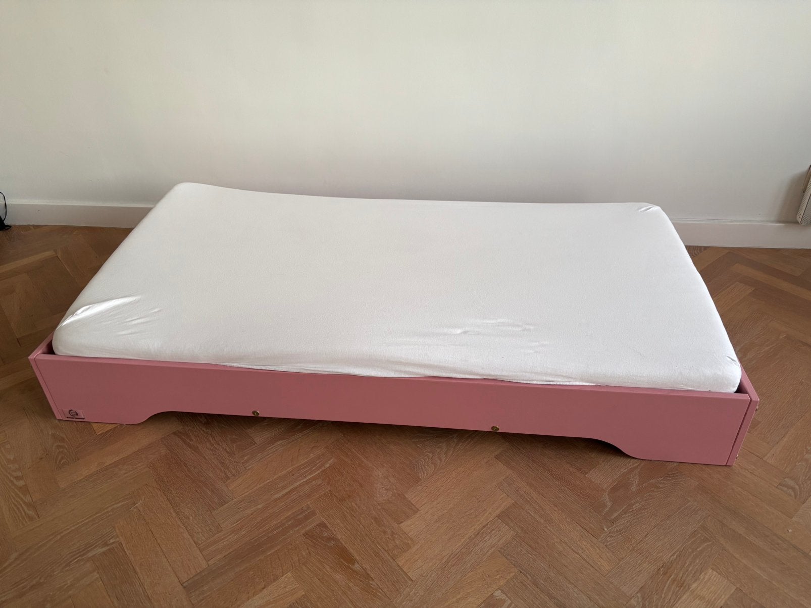 Smartwood Vloerbed voor kinderen, 70 x 140 cm, roze,, Ophalen, Zo goed als nieuw, Roze