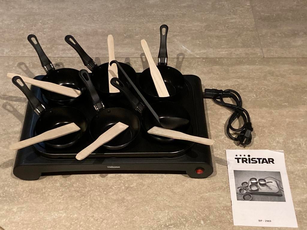 Tristar Gourmetset zwart 40x27 6 personen, Ophalen of Verzenden, Nieuw, 4 t/m 7 personen