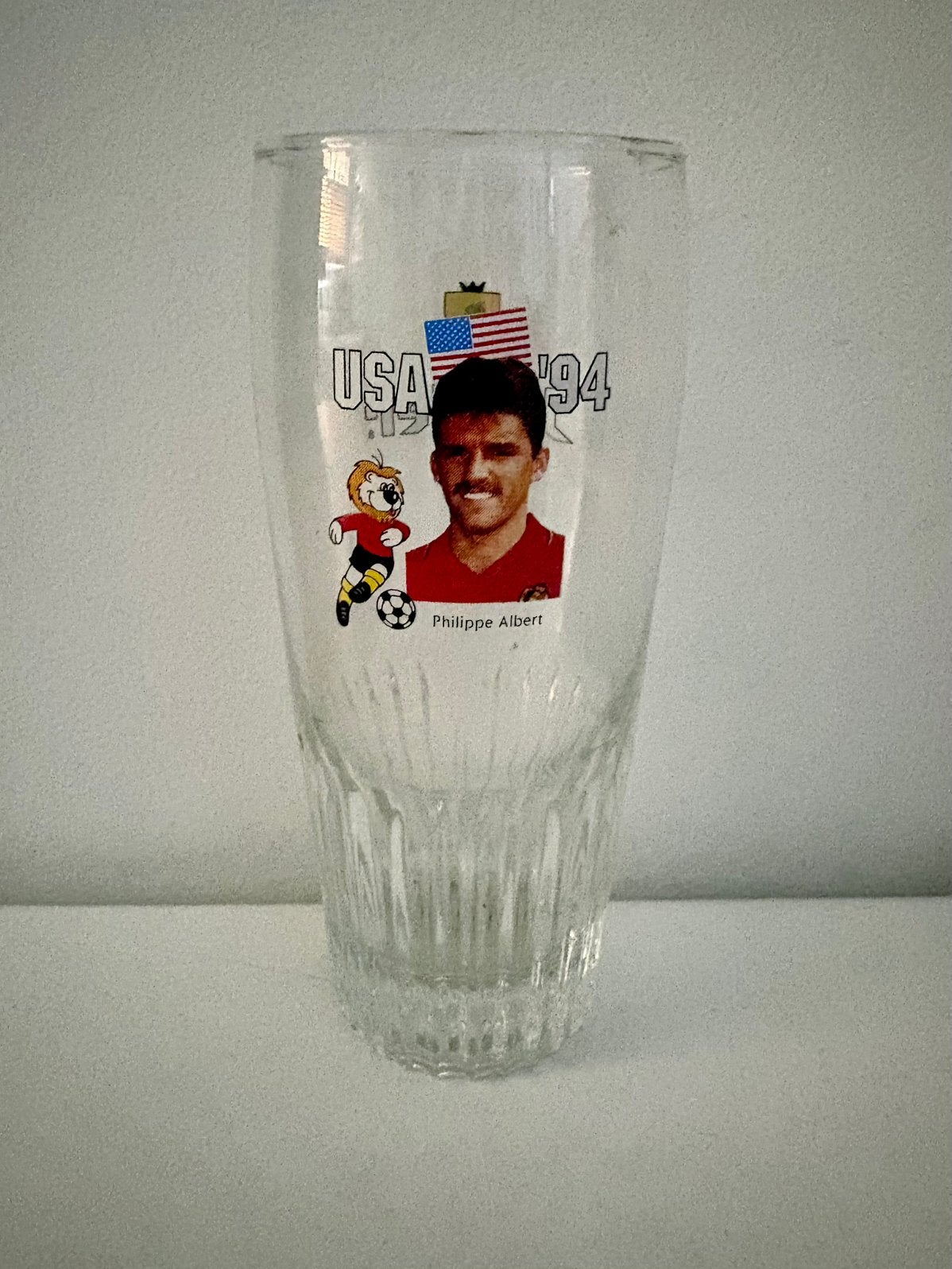 WK voetbal 1994 Rode Duivels Jupiler bierglas, Verzamelen, Ophalen, Zo goed als nieuw
