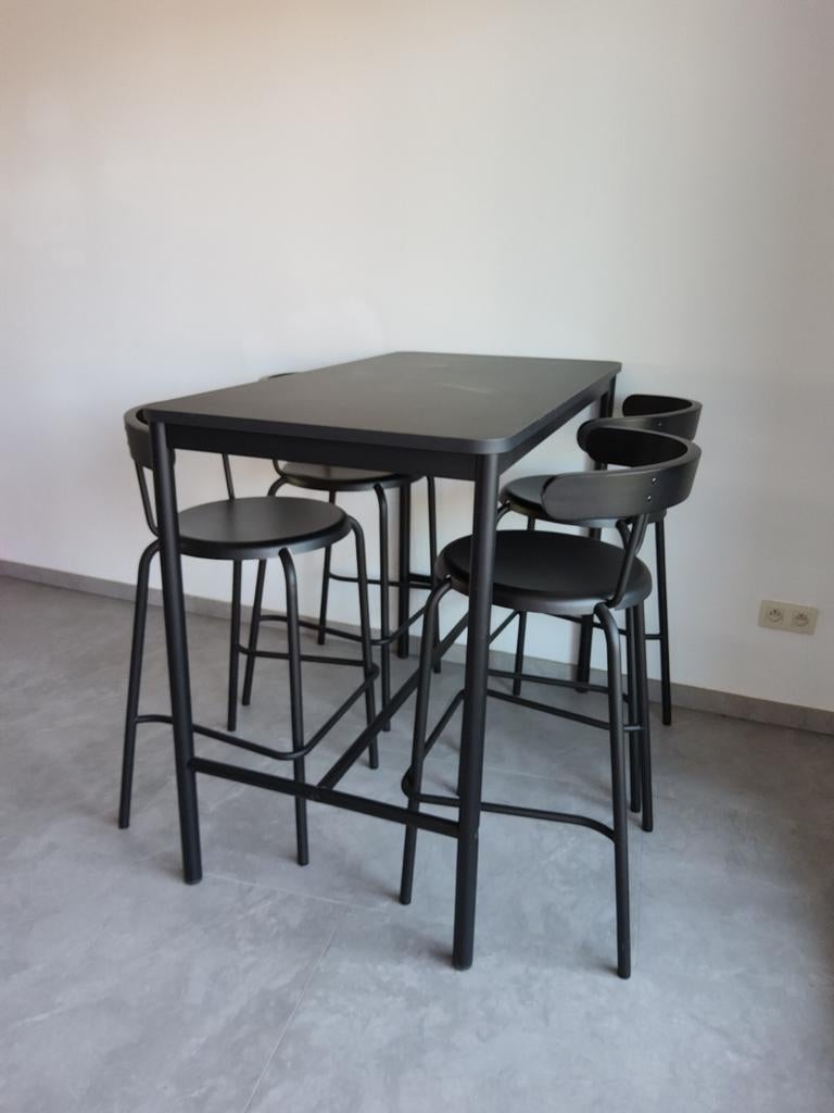 Hoge tafel met 4 stoelen, Huis en Inrichting, Ophalen