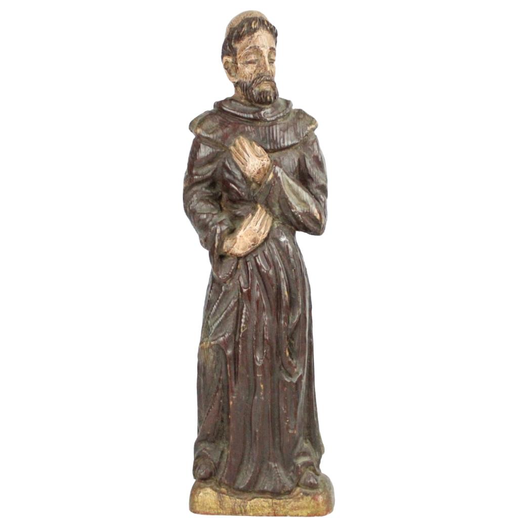 Houten beeld Sint Franciscus – ca. 1920–1950, Antiek en Kunst, Ophalen of Verzenden