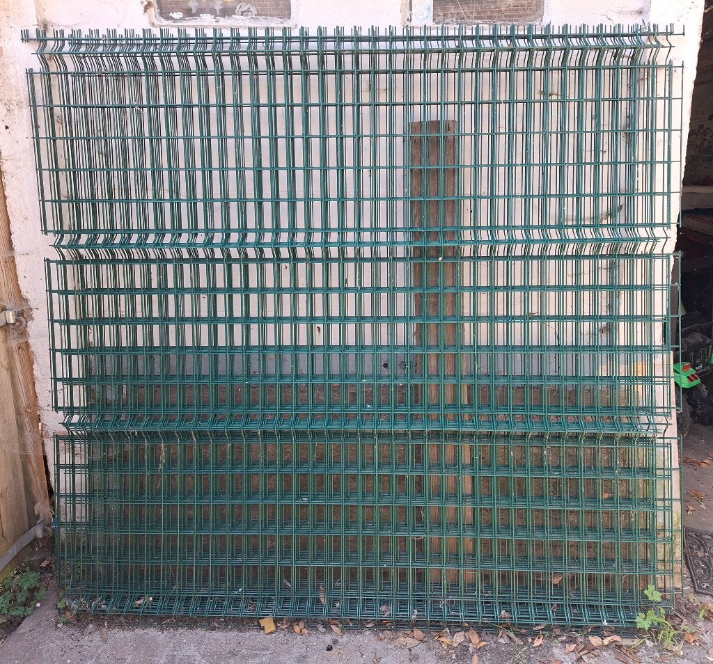 Bekaert panelen afsluiting 18 meter + 30 draadklemmen, Ophalen, Gebruikt, 10 tot 20 meter, Raster