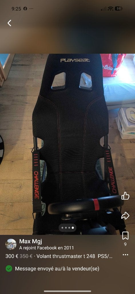 Volant trhustmaster t248 (PS5/pc)+ playseat challenge, Consoles de jeu & Jeux vidéo, Enlèvement, Utilisé, Volant ou Pédales, PlayStation 5