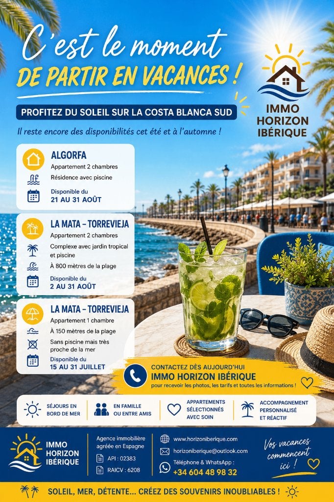 Vos Vacances dans la région de Torrevieja, Vacances, Agence de location, Lave-vaisselle, Costa Blanca, Appartement