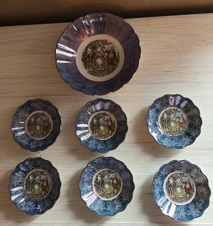 Ensemble de pâtisserie en porcelaine Vintage Lusterware, Enlèvement ou Envoi
