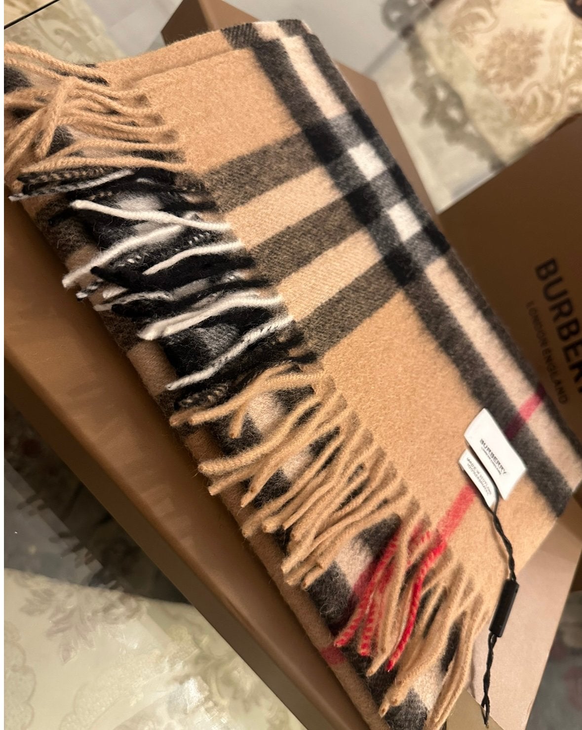 Burberry London Sjaal Cashmere - inclusief verpakking, Ophalen of Verzenden, Nieuw, Sjaal