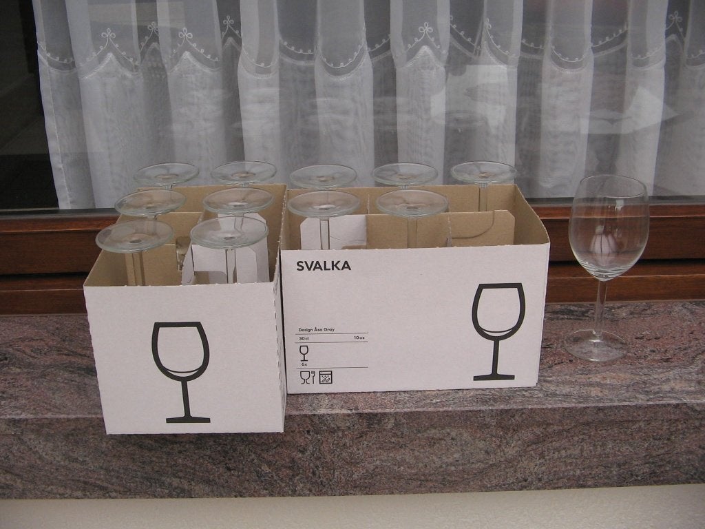 12 nieuwe rode wijnglazen IKEA, Verzamelen, Ophalen, Nieuw, Overige typen