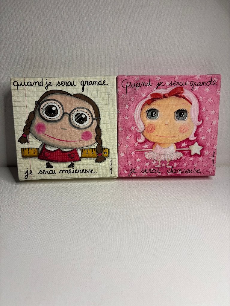 2 cadres quand je serai grande je serai maicresse Kessedjian, Enlèvement, Utilisé, Inconnu