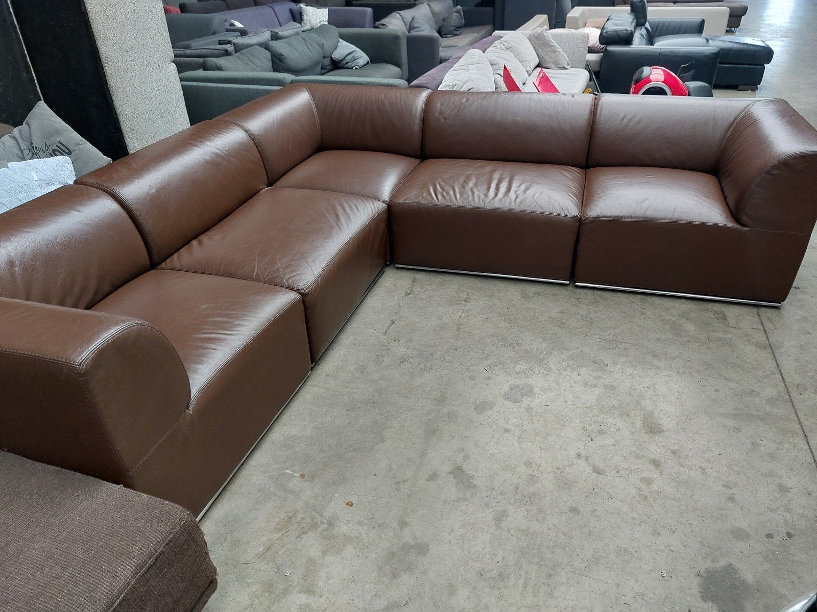 hoekbank salon zetel leder, Huis en Inrichting, Ophalen