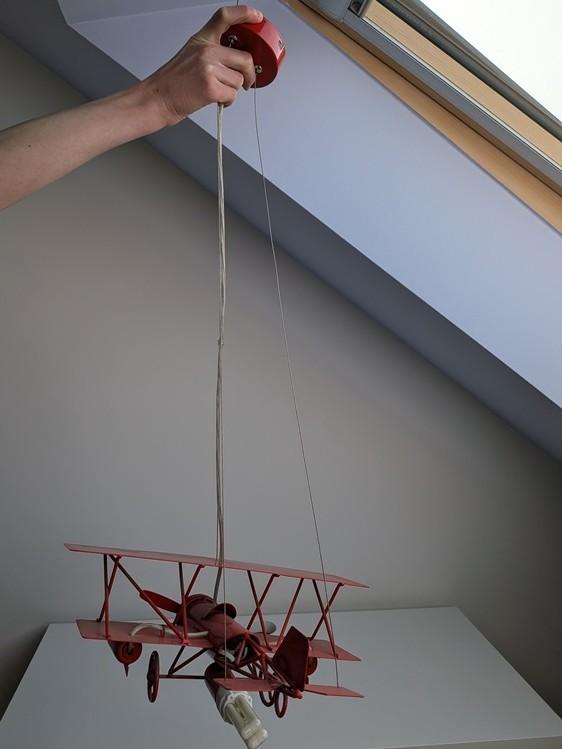 chambre d'enfant - lampe en forme d'avion biplan rouge, Enlèvement, Utilisé, Lampe