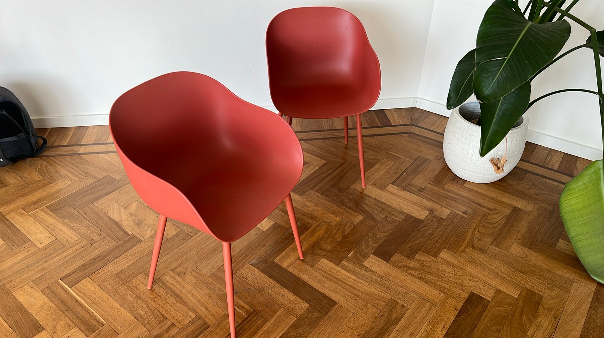Kuip stoel Bordeaux/rood (2 stuks beschikbaar), Maison & Meubles, Chaises, Rouge, Enlèvement, Utilisé, Deux