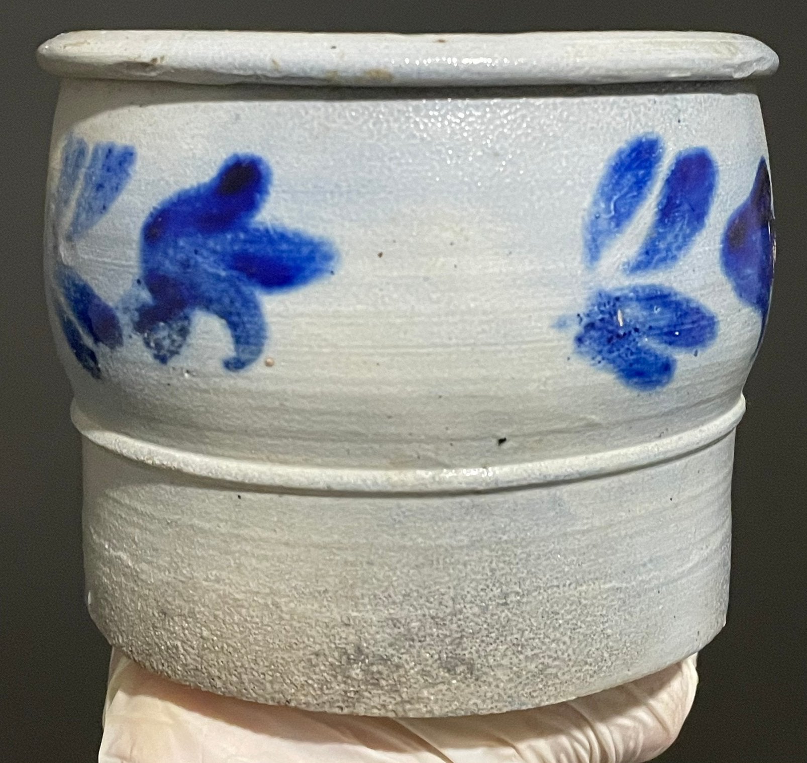 Ancien bocal de rangement en grès bleu cobalt, Antiquités & Art, Enlèvement ou Envoi