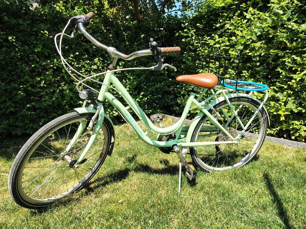 Fiets Meisje Retro 22'' met GRATIS slot & bagagedrager, Overige merken, Frein sur jante, Enlèvement, Utilisé