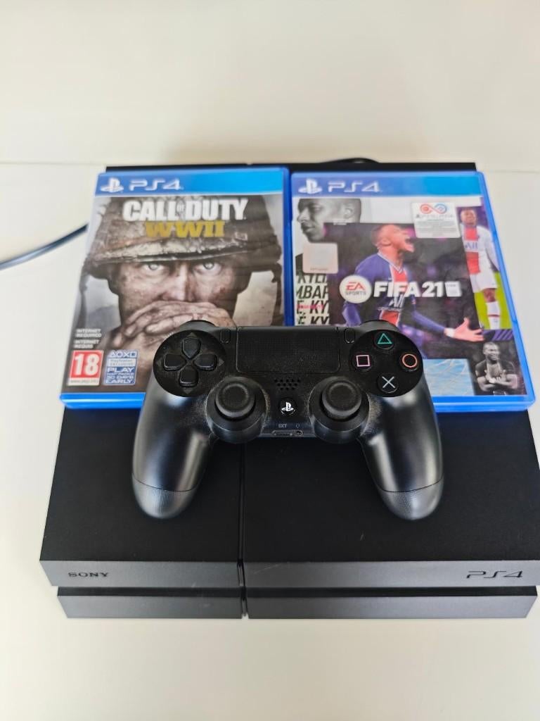 PS4 + Manette + 2 jeux, 500 GB, Enlèvement ou Envoi, Avec 1 manette, Comme neuf