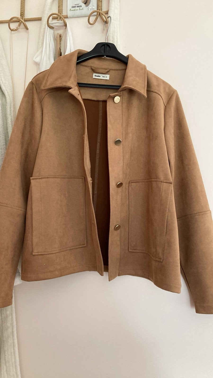 Veste brune peau de pêche, Enlèvement, Neuf, Taille 42/44 (L), Brun