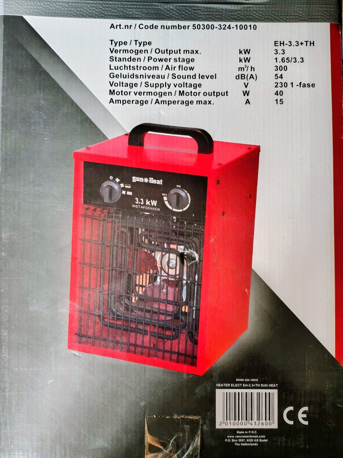 Sun Heat warmtekanon, elektrische radiator, portable kachel, 30 tot 80 cm, Kachel, Minder dan 60 cm, Ophalen of Verzenden