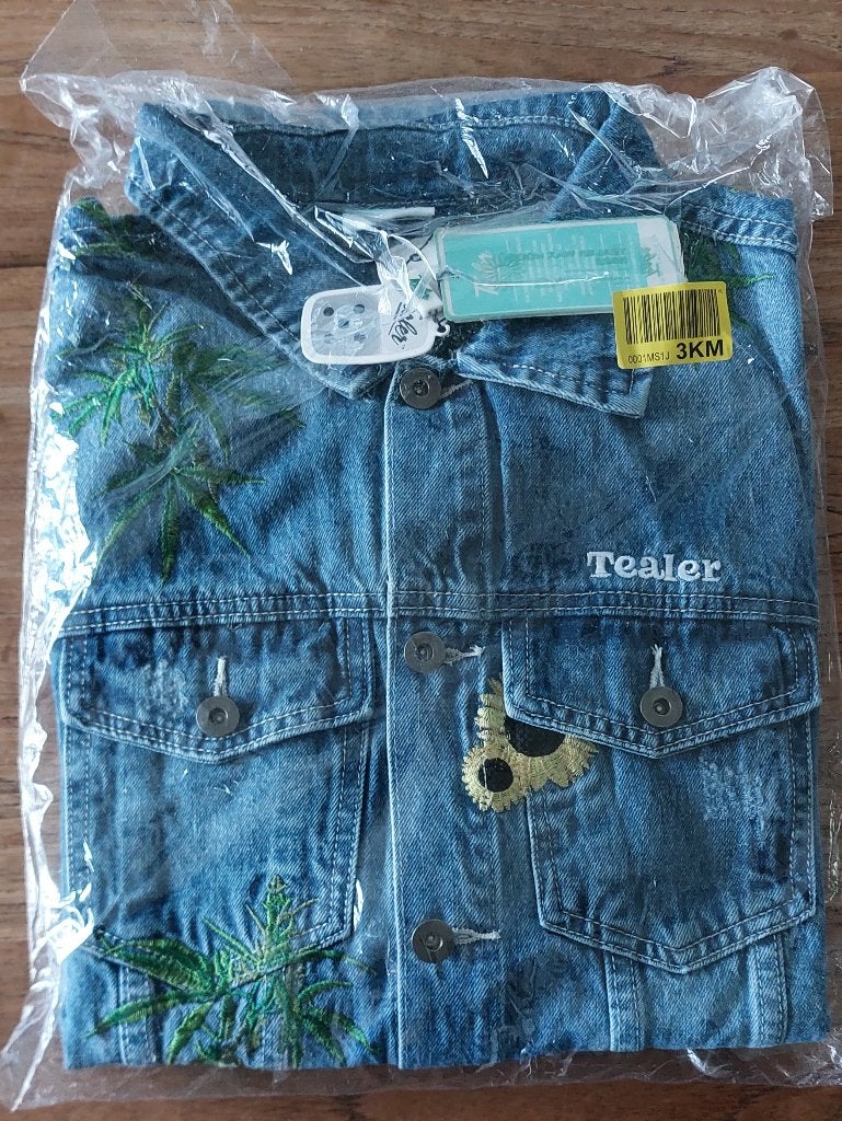 Jeans Jacket Tealer flowers (Large), Ophalen of Verzenden, Nieuw, Maat 42/44 (L), Blauw