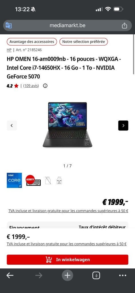 Pc portable gaming HP Omen 16 Ultra performant, Computers en Software, Windows Laptops, Ophalen, Hp, Met videokaart, 32 GB