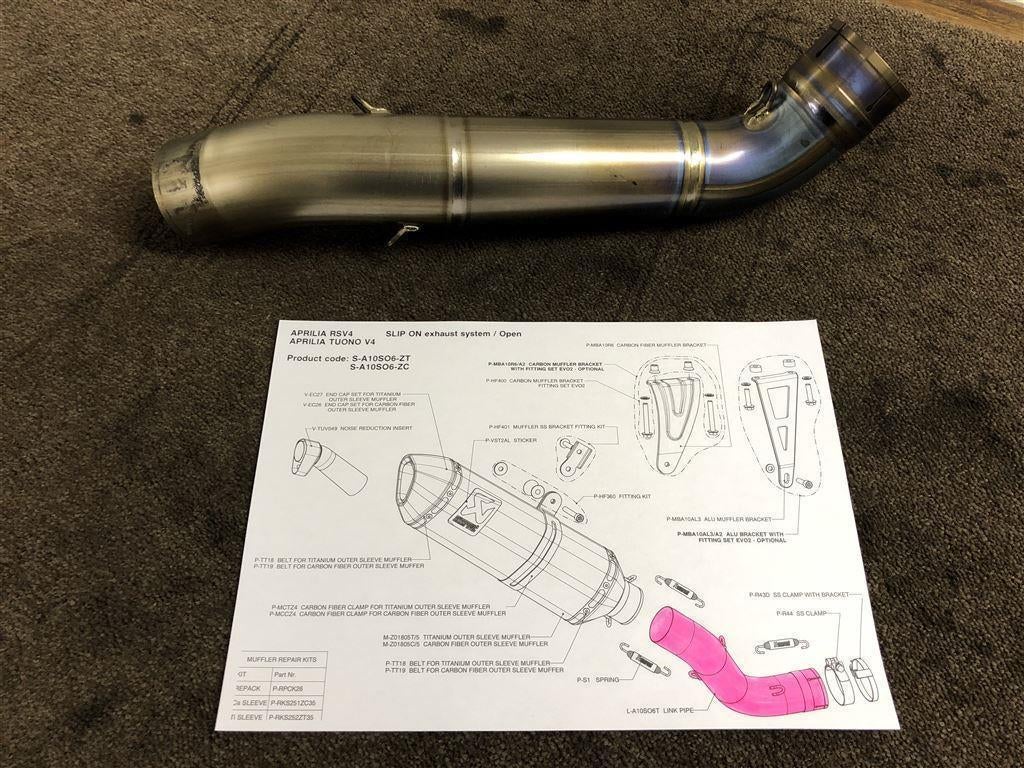 Akrapovic katvervanger Aprilia RSV4 09-14 Tuono V4 11-16, Motoren, Verzenden, Gebruikt