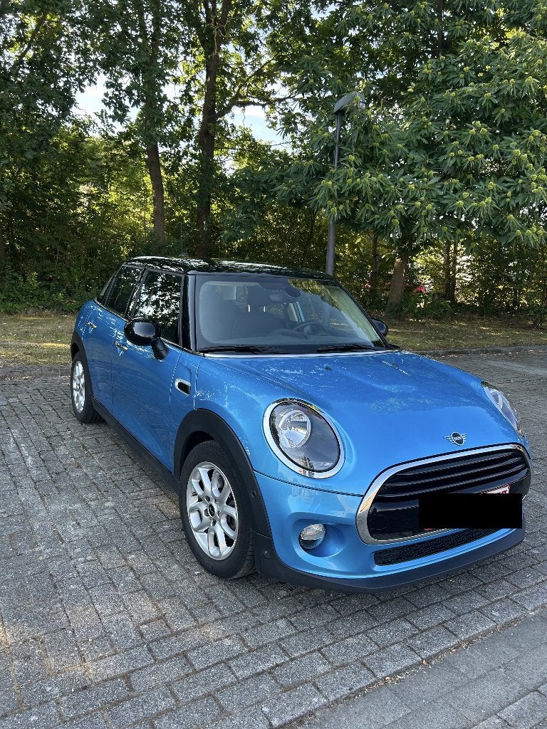 Mini Cooper Vijfdeurs automaat, Auto's, Dealer onderhouden, Stof, Blauw, 5 zetels