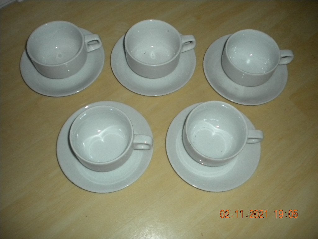 Koffietassen + onderbordjes (5st.), Diversen, Rommelmarktspullen, Ophalen