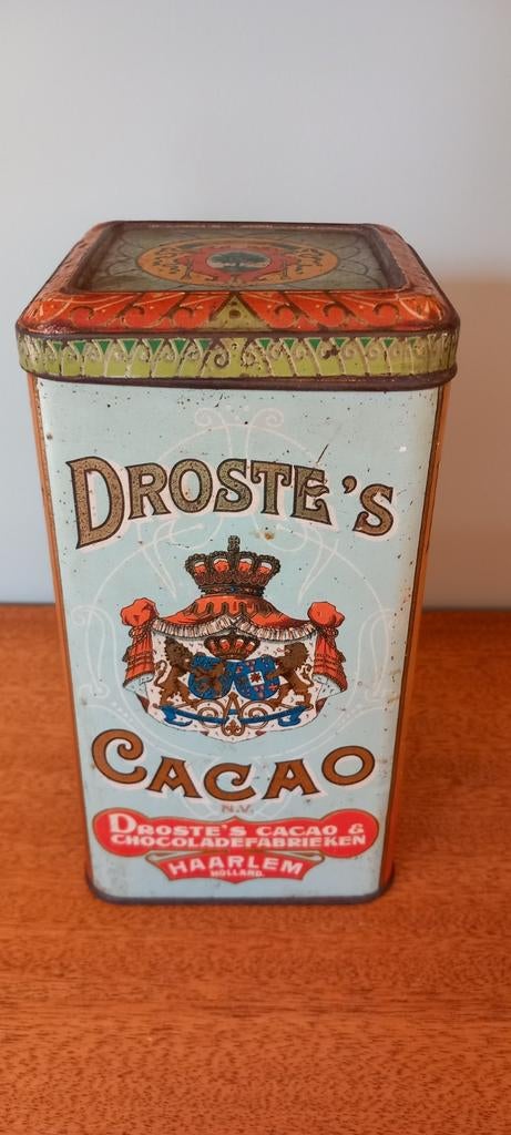 Ancienne boîte métallique Droste's Cacao Haarlem, Enlèvement ou Envoi, Droste
