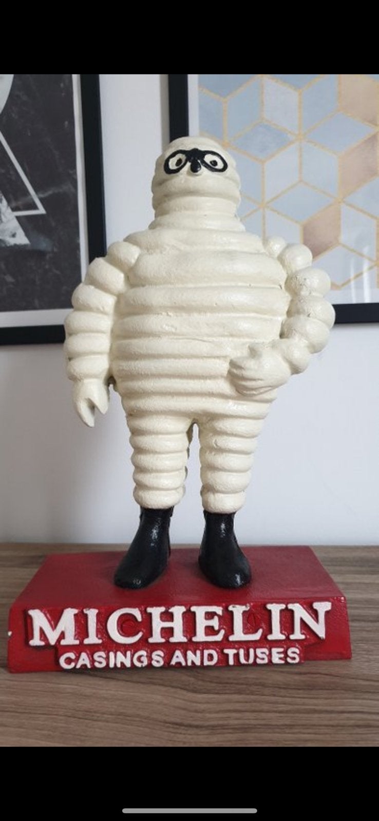Michelin Bibendum gietijzeren beeld 8kg 34cm Vintage deco, Verzamelen, Ophalen, Zo goed als nieuw