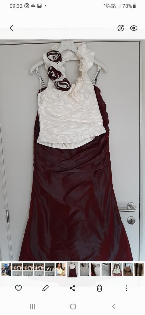 Bustier + lange rok + stola van Linea Raffaelli, Ophalen, Rood