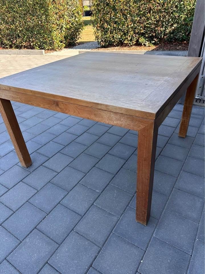 Teak eettafel, Huis en Inrichting, Ophalen, Gebruikt, Landelijk, Vijf personen of meer