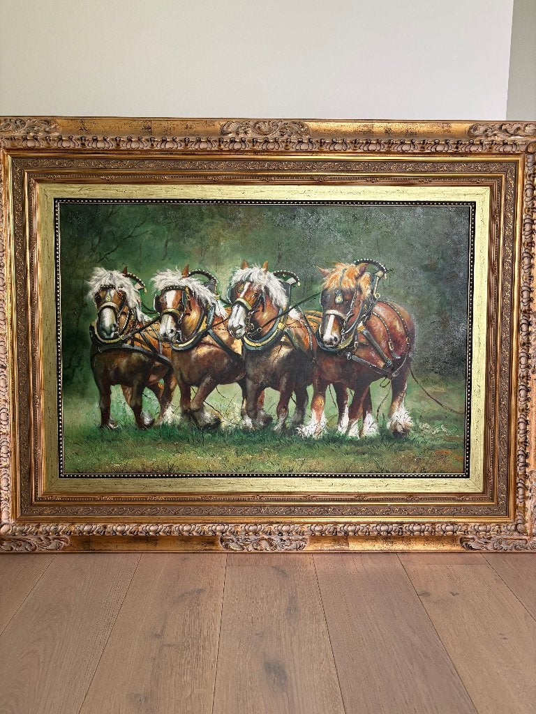 Schilderij Trekpaarden, Ophalen