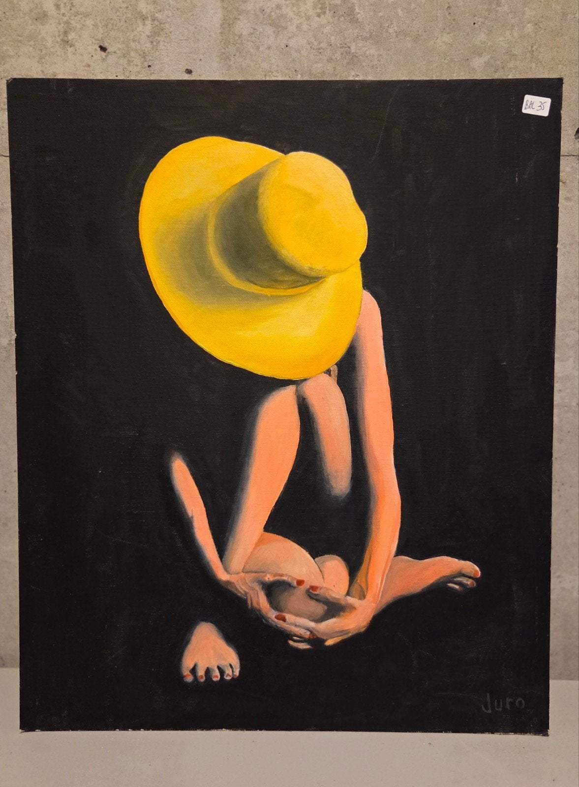 Vrouw met gele hoed, Antiek en Kunst, Ophalen