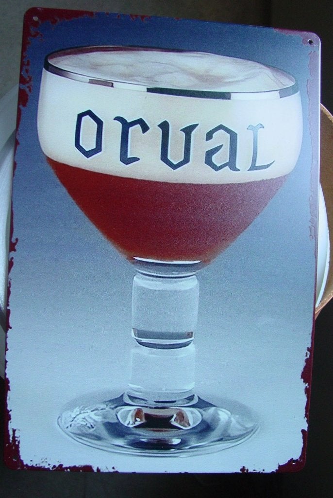ORVAL REKLAME -METAAL-, Collections, Marques de bière, Enlèvement ou Envoi