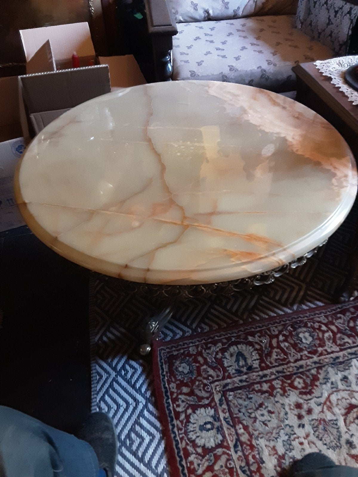 Salon tafeltje met marberen blad, Antiek en Kunst, Ophalen of Verzenden