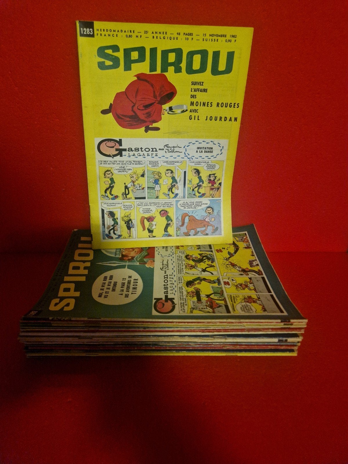 lot de 25 hebdomadaires, le journal de spirou  1962, Livres, Enlèvement ou Envoi