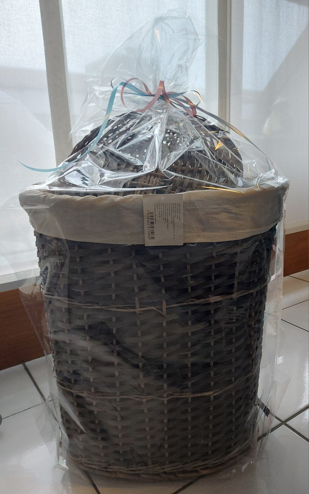 3 rieten manden met deksels (nieuw), Huis en Inrichting, Badkamer | Badtextiel en Accessoires, Ophalen