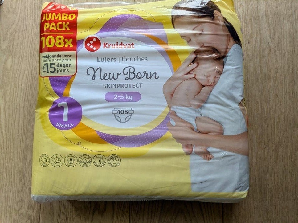 Kruidvat luiers maat 1, Enfants & Bébés, Enlèvement, Neuf, Autres types, Autres marques